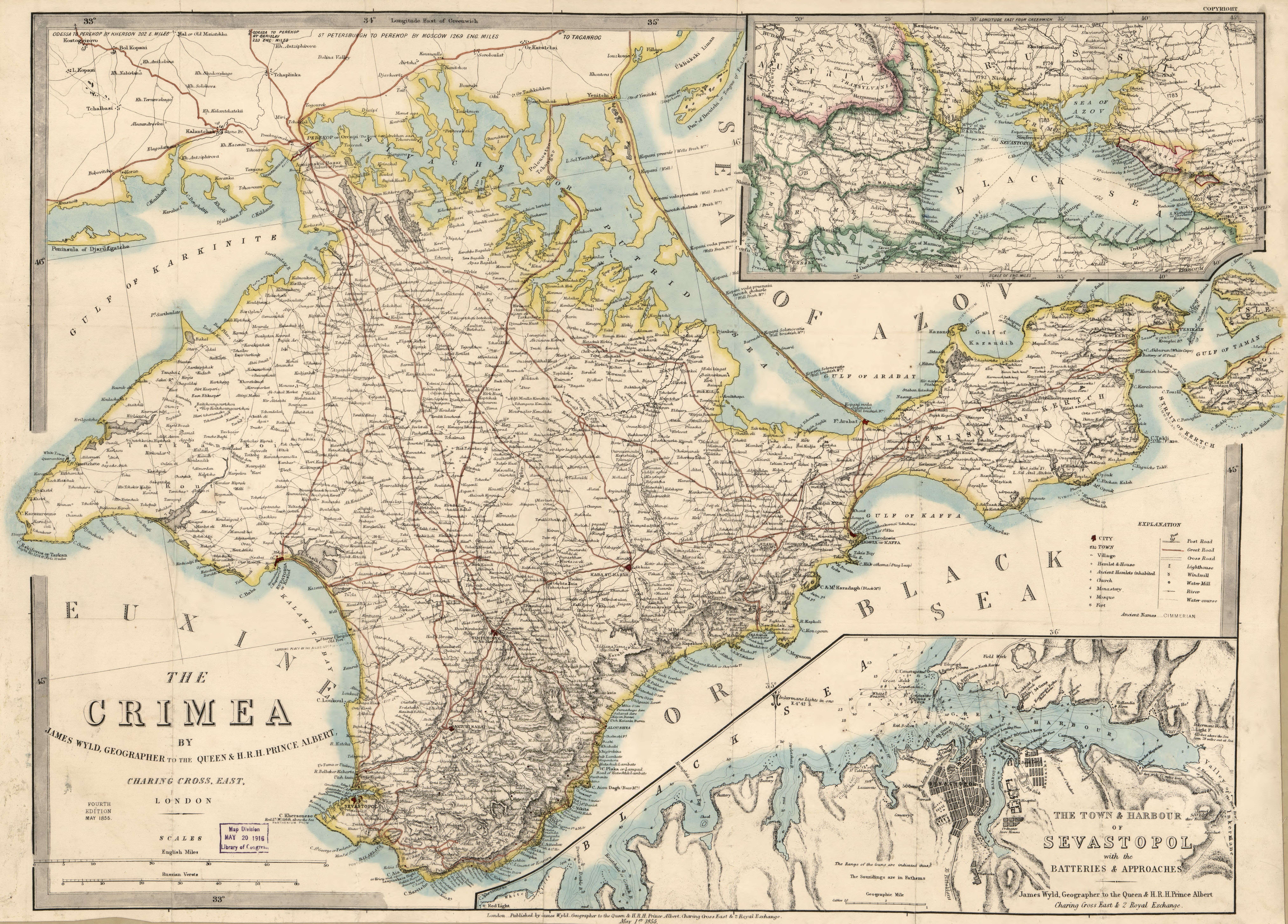 [1855] The Crimea, Published by James Wyld, Geographer to the Queen & H.R.H. Prince Albert